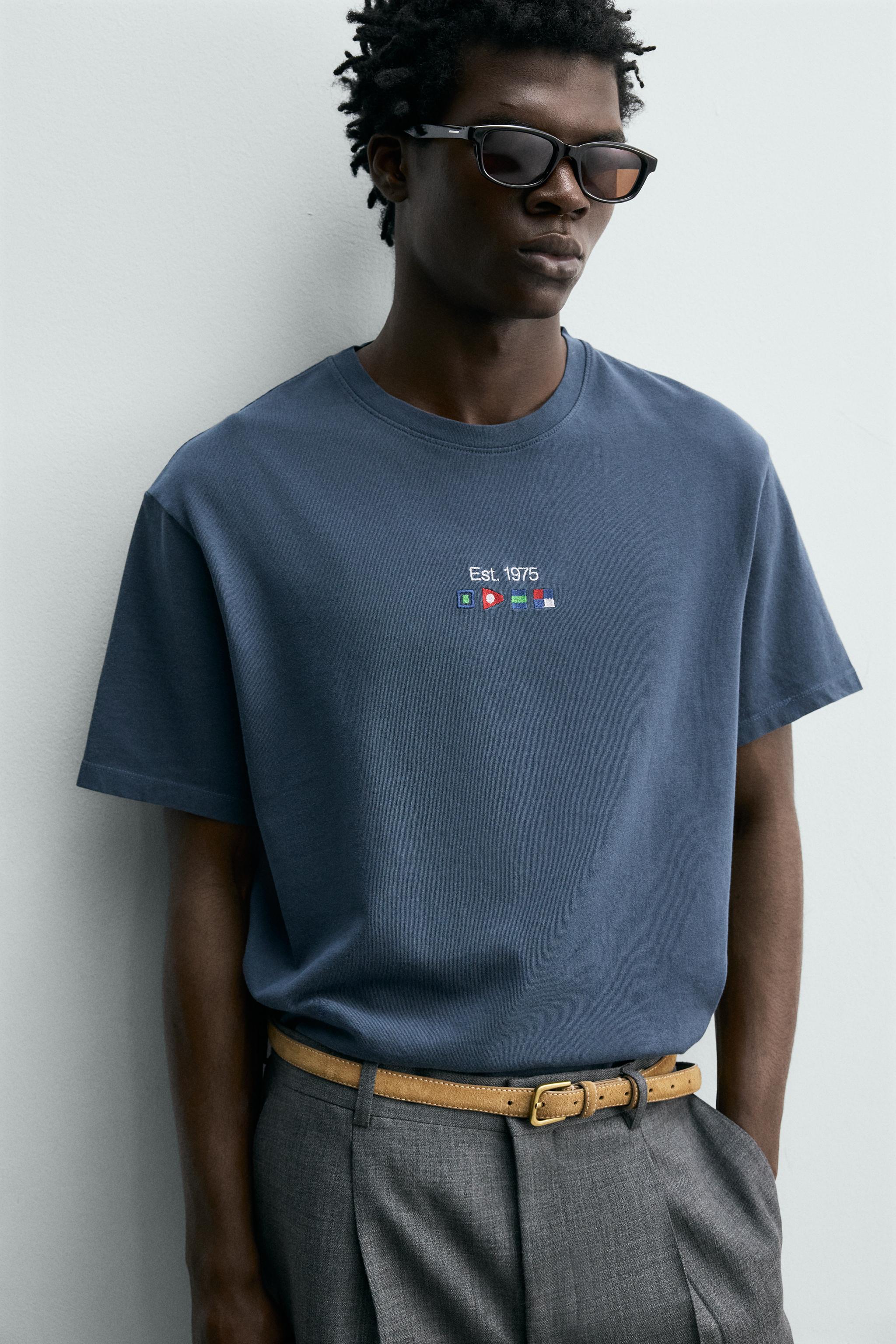 NAUTICAL EMBROIDERED POCKET T-SHIRT